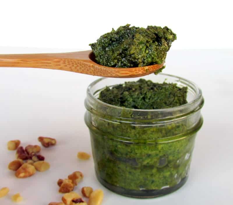 Basil Walnut Pesto low FODMAP via Treble in the Kitchen