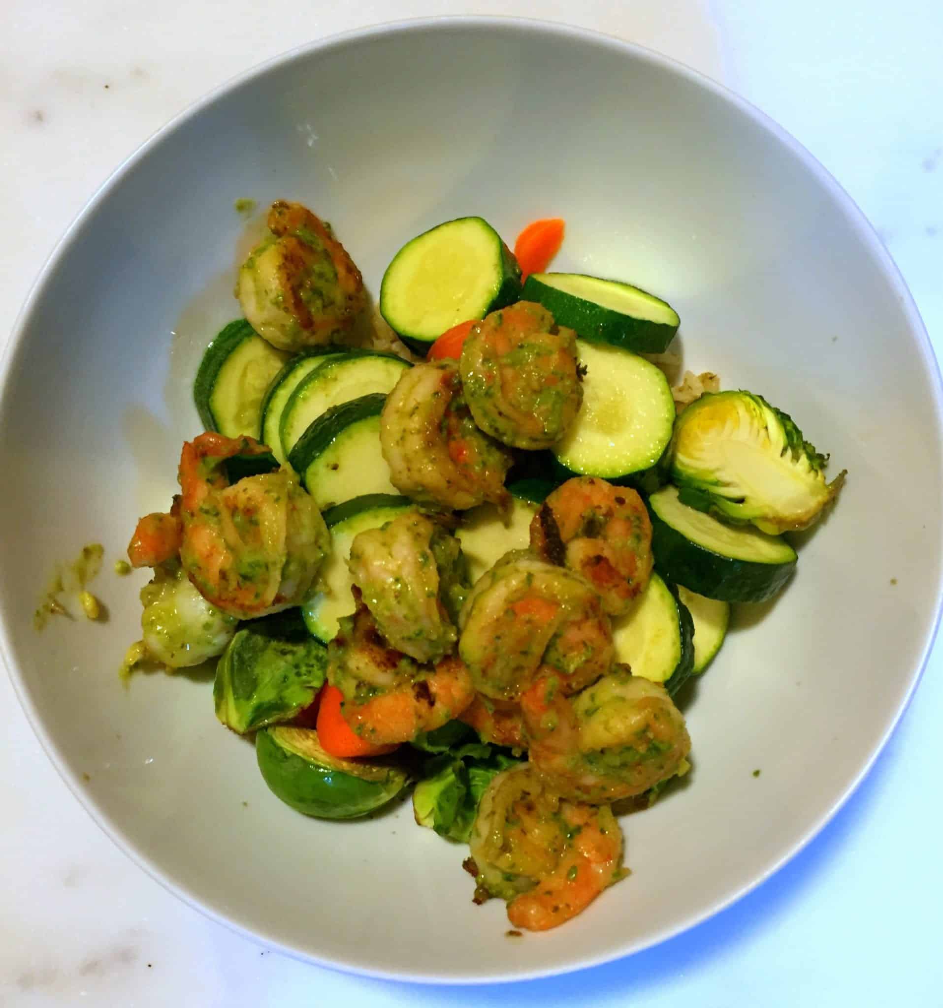 Pesto Rice and Veggie Bowl