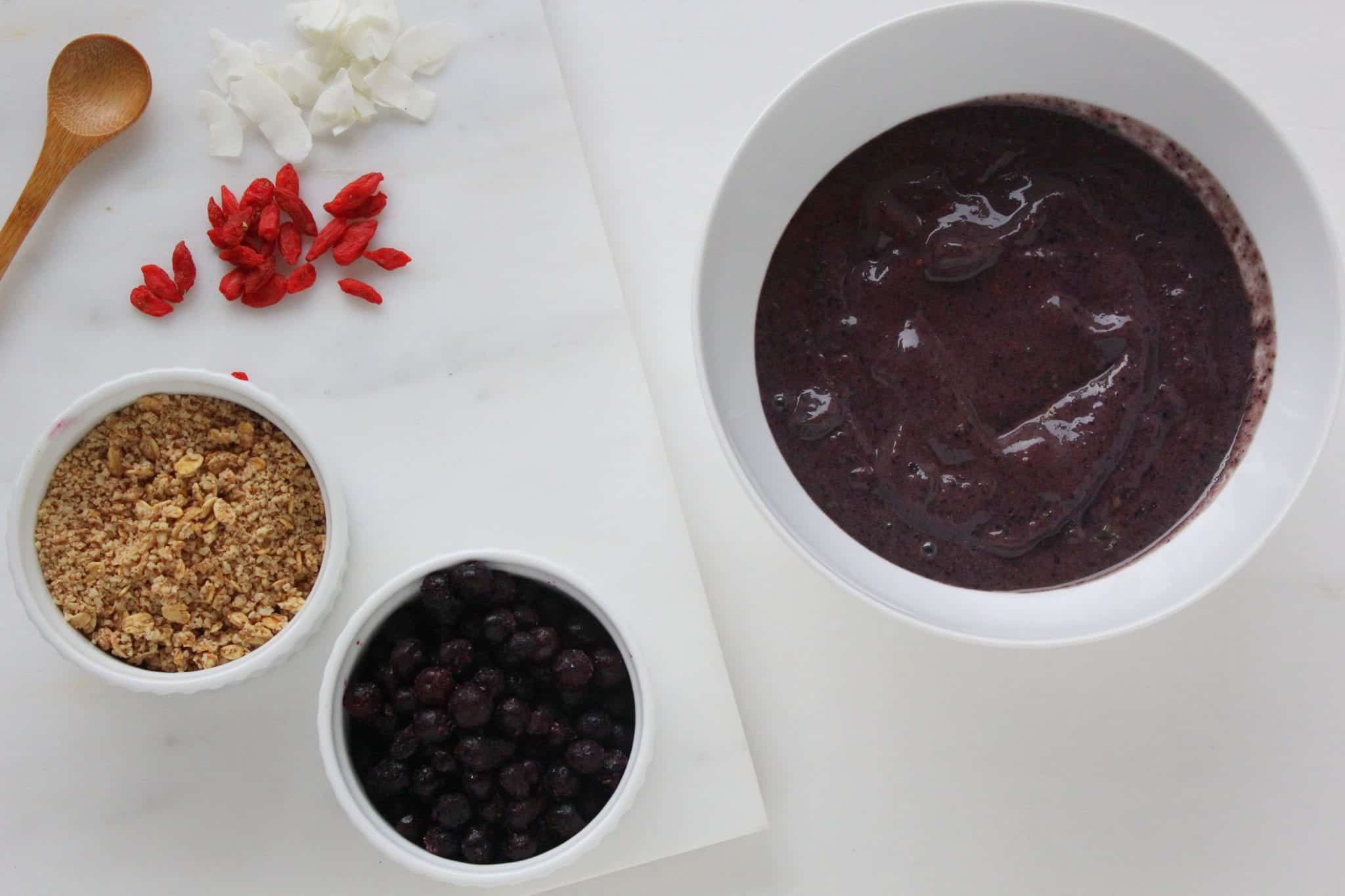 Wild Blueberry Cacao Smoothie Bowl from Treble in the Kitchen