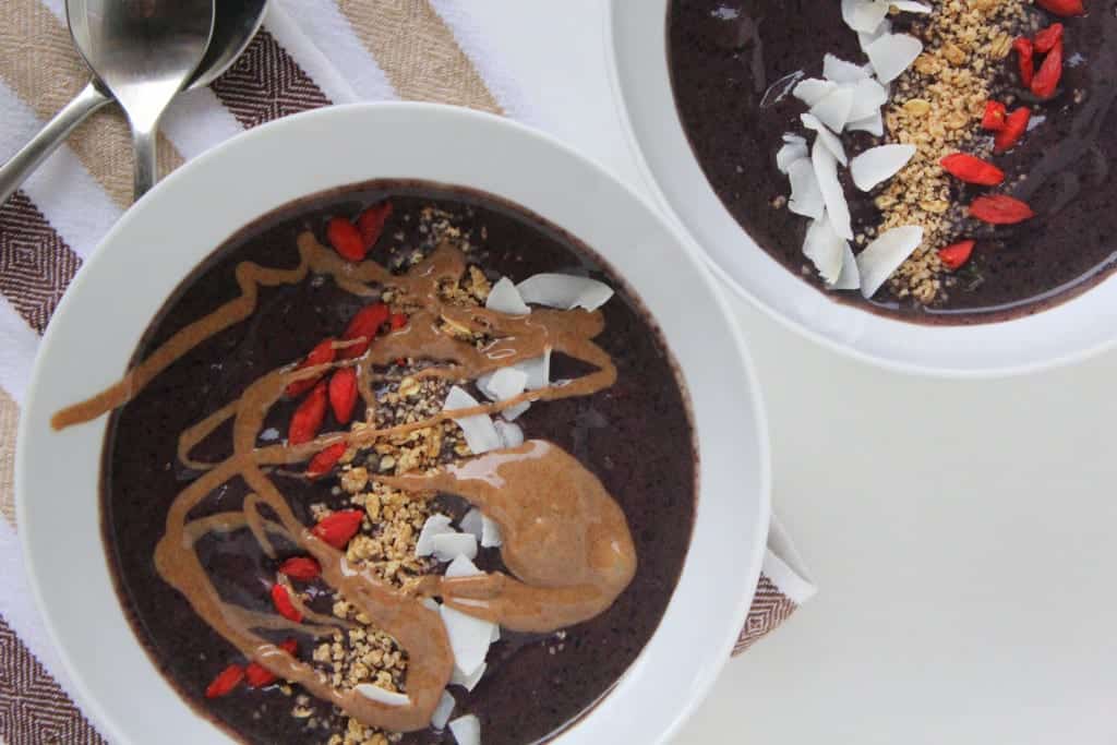 Wild Blueberry Cacao Smoothie Bowl from Treble in the Kitchen