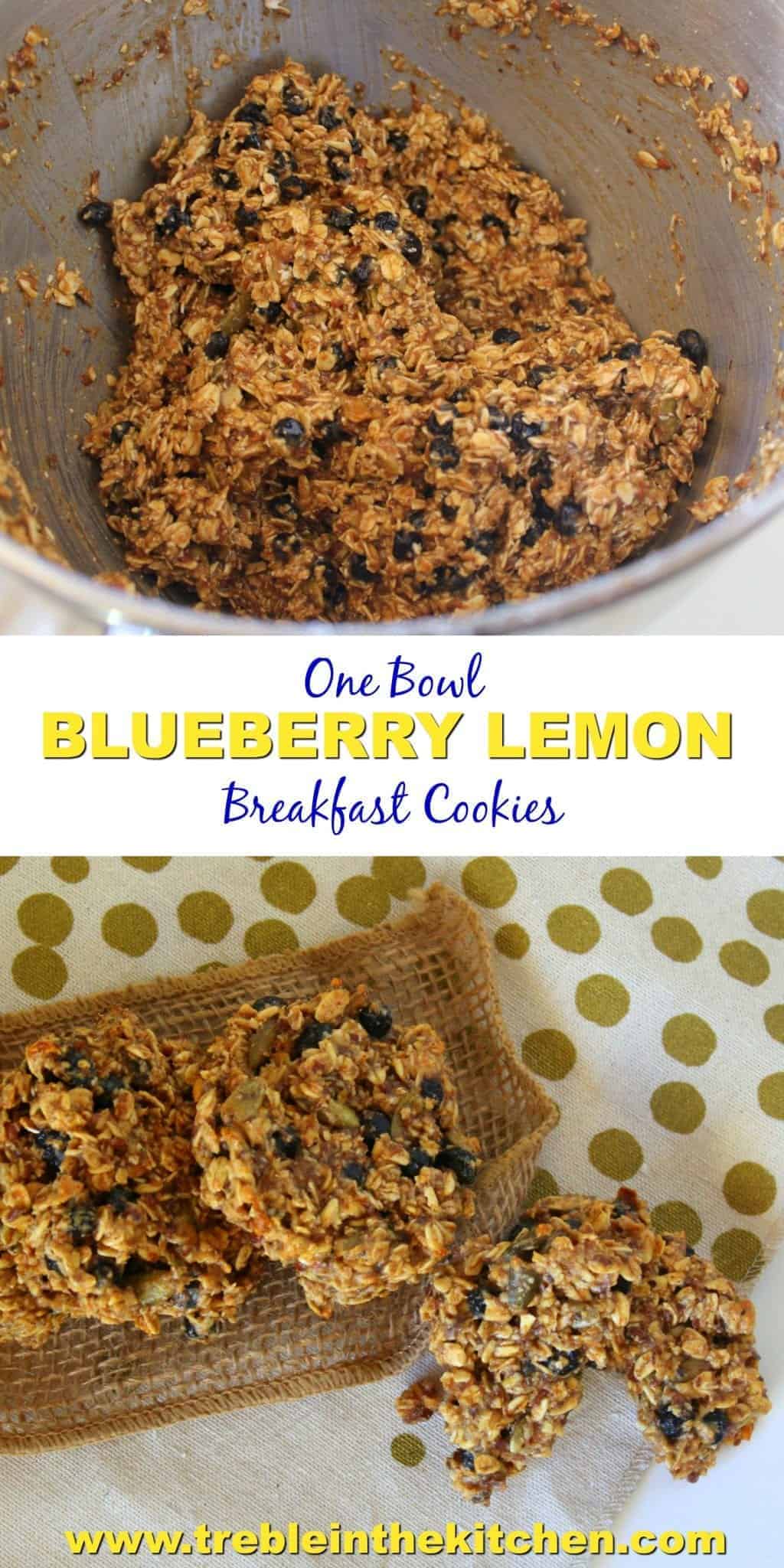 One Bowl Blueberry Lemon Breakfast Cookies from Treble in the Kitchen