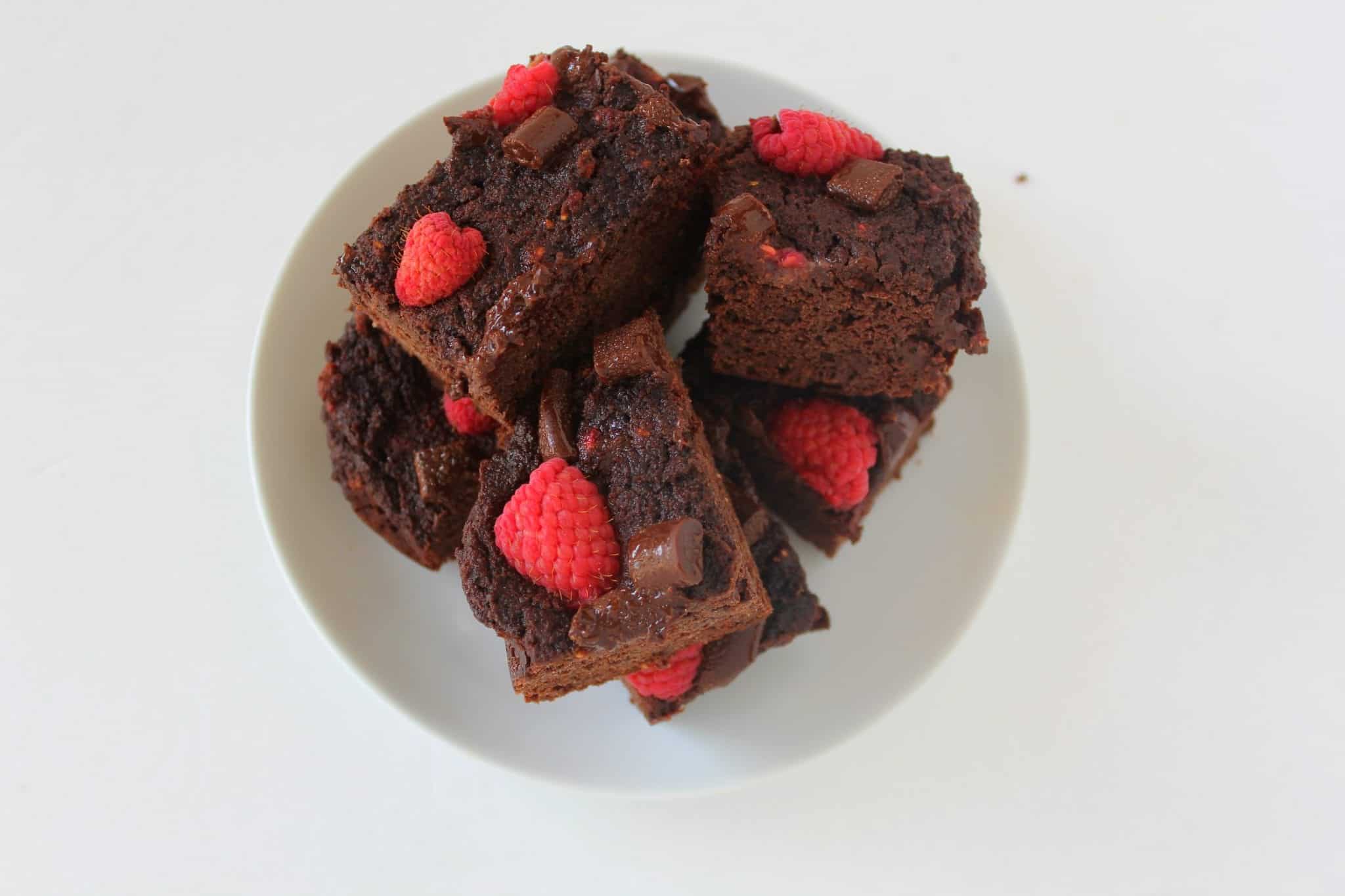 Paleo Raspberry Brownies from Treble in the Kitchen