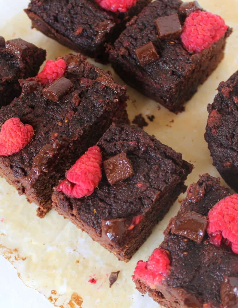 Paleo Raspberry Brownies from Treble in the Kitchen