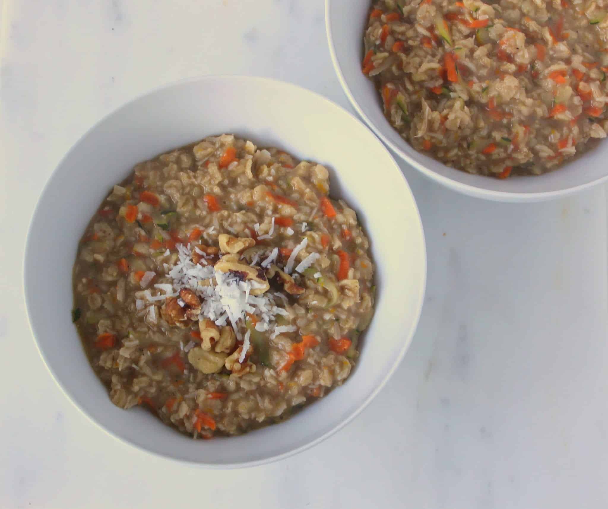 Subtly Sweet Morning Glory Oatmeal via Treble in the Kitchen