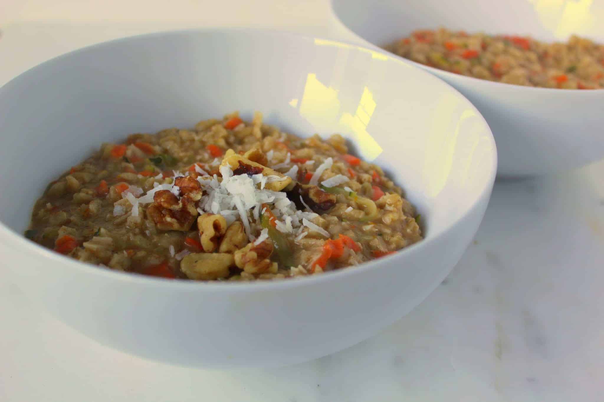 Subtly Sweet Morning Glory Oatmeal via Treble in the Kitchen