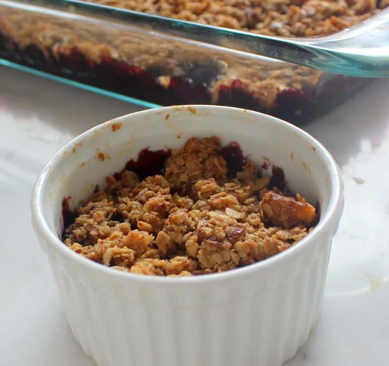 Easy and Delicious Blueberry Crisp from Treble in the Kitchen