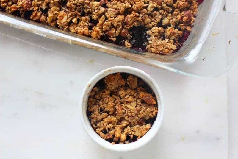 Easy and Delicious Blueberry Crisp from Treble in the Kitchen