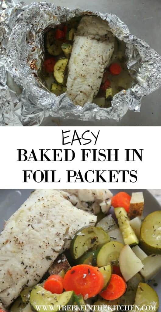 Easy Baked Fish in Foil Packets from Treble in the Kitchen