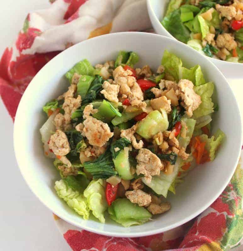 Asian Lettuce Wrap Salad from Treble in the Kitchen