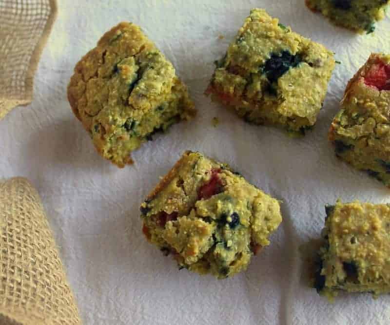 Red and Blue Berry Thyme Zucchini Cornbread from Treble in the Kitchen