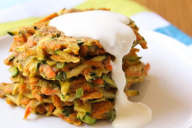 zucchini carrot fritters by a less irritable life