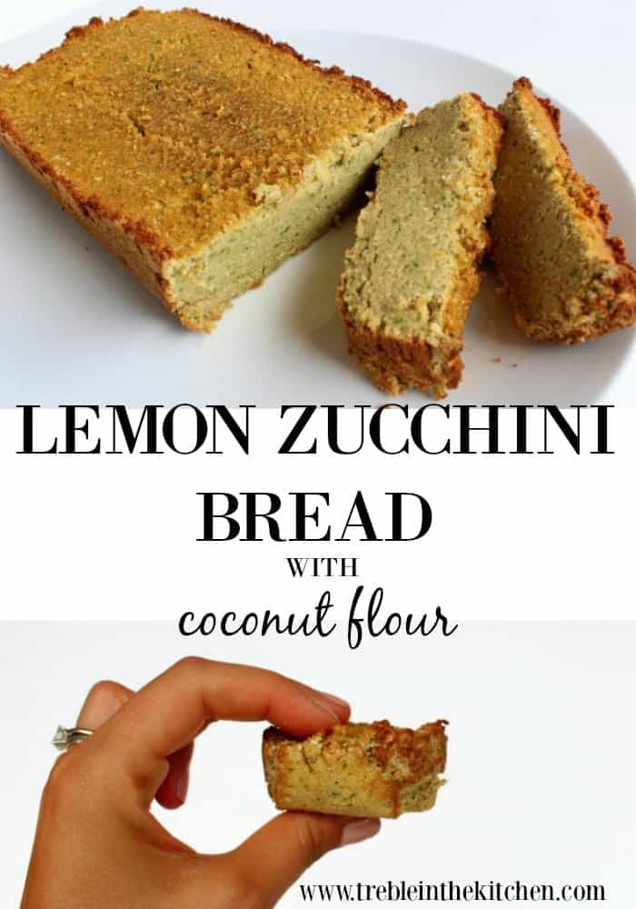 Lemon Zucchini Bread made with Coconut Flour Paleo, Gluten Free, Grain Free