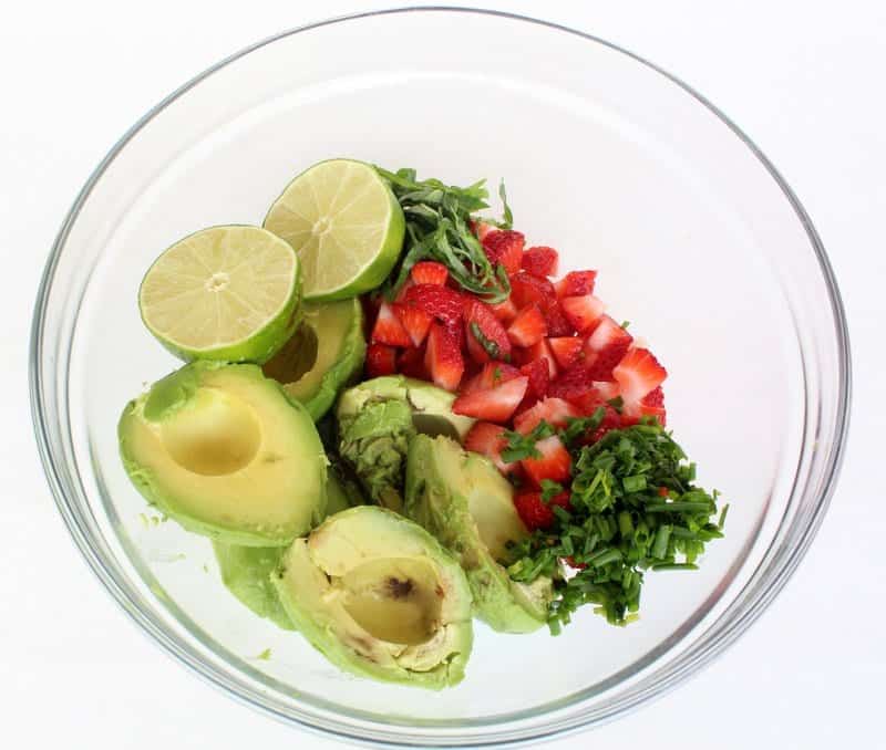 Strawberry Basil Guacamole from Treble in the Kitchen