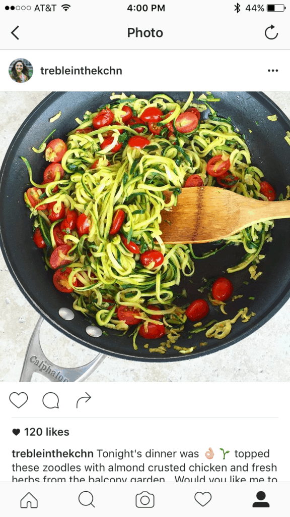 Lemon Herb Zoodles with Almond Chicken from Treble in the Kitchen paleo, gluten free, grain free, dairy free