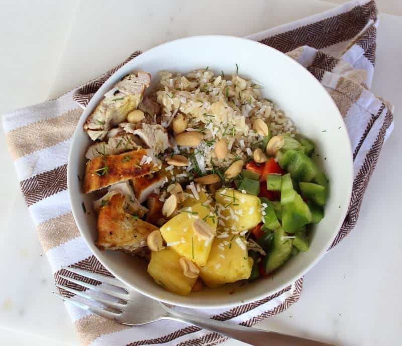 low FODMAP Curry Chicken Bowl from Treble in the Kitchen