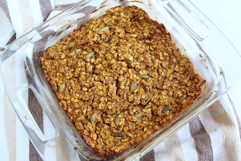 Pumpkin Baked Oatmeal from Treble in the Kitchen low FODMAP, gluten free, dairy free