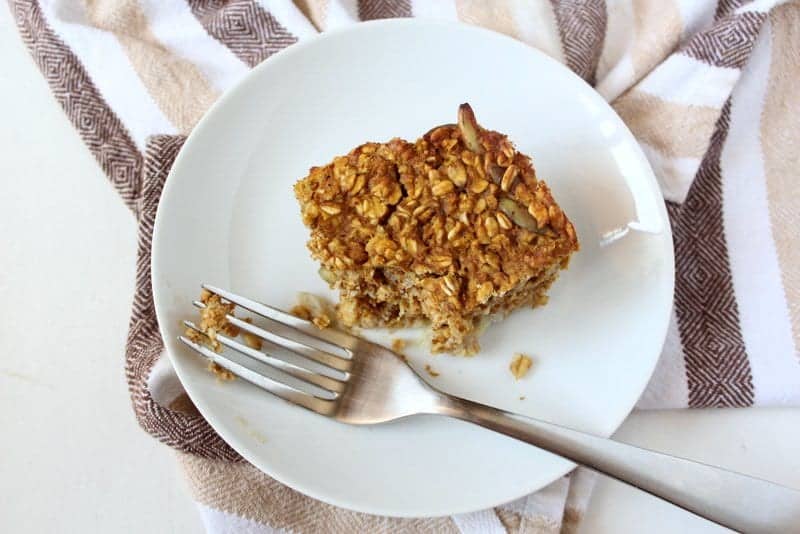 Pumpkin Baked Oatmeal from Treble in the Kitchen low FODMAP, gluten free, dairy free