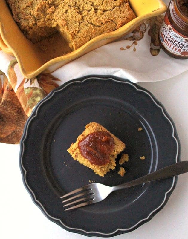 Pumpkin Cornbread from Treble in the Kitchen low FODMAP, gluten free, dairy free