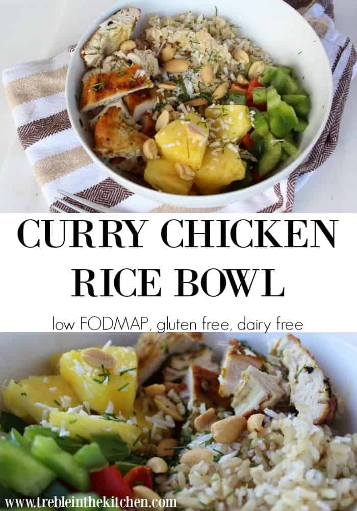 low FODMAP Curry Chicken Bowl from Treble in the Kitchen