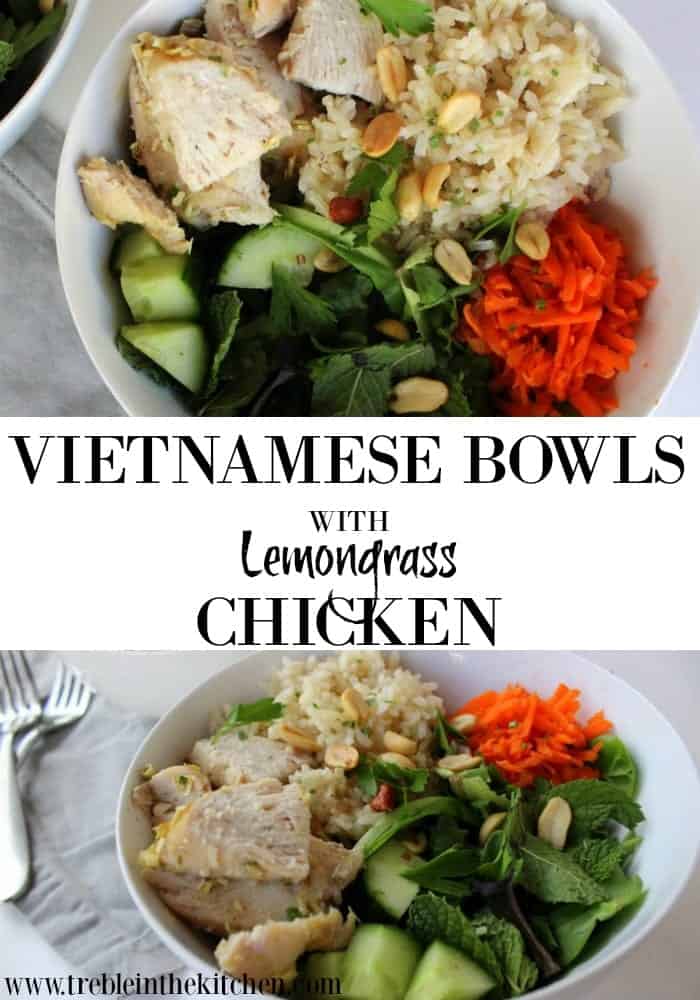 Vietnamese Lemongrass Chicken Bowl from Treble in the Kitchen