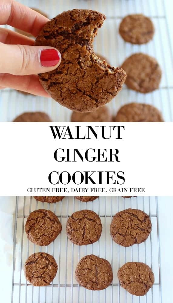 Walnut Ginger Cookies low FODMAP, gluten free, grain free, paleo