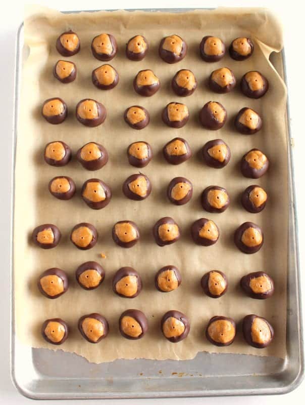 Healthy Peanut Butter Buckeyes low FODMAP, gluten free, grain free, dairy free