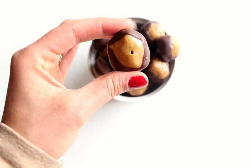 Healthy Peanut Butter Buckeyes low FODMAP, gluten free, grain free, dairy free