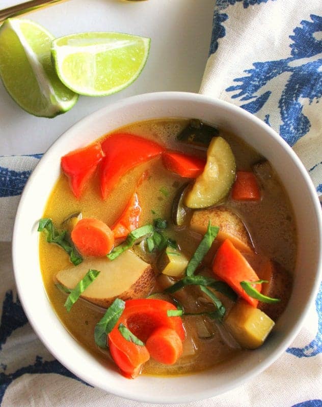 Thai Coconut Lime Soup - low FODMAP, vegan, gluten free