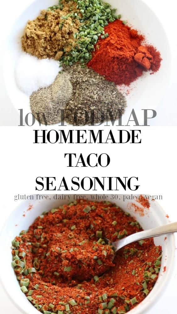 low FODMAP Homemade Taco Seasoning gluten free, whole 30, vegan, paleo