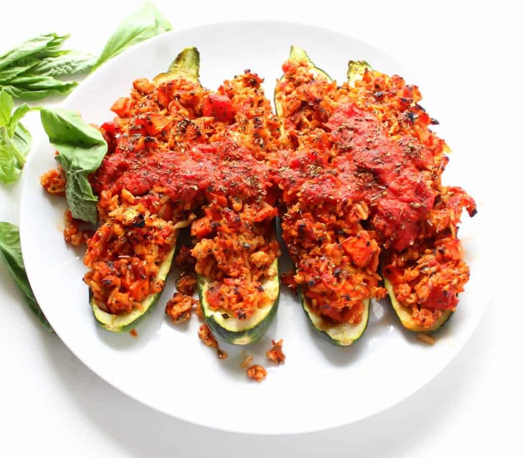 low FODMAP Zucchini Boats gluten free, dairy free