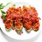 low FODMAP Zucchini Boats gluten free, dairy free