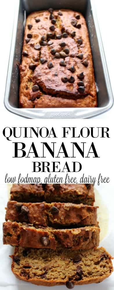 Quinoa Flour Banana Bread low fodmap, gluten free, dairy free