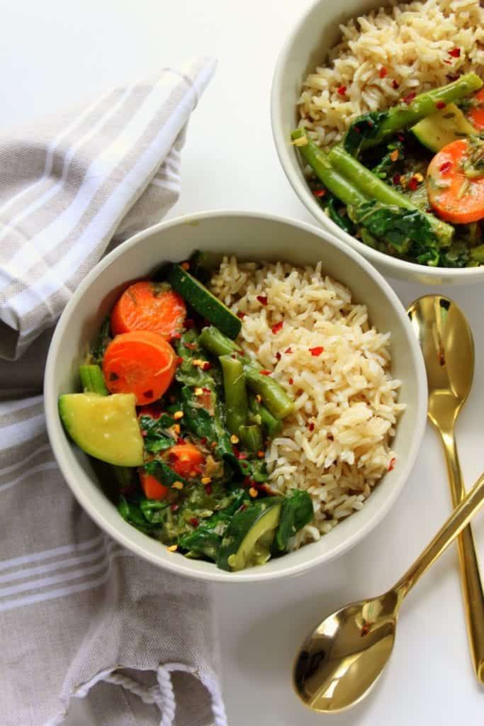 Thai Green Curry with Vegetables low FODMAP, gluten free, dairy free