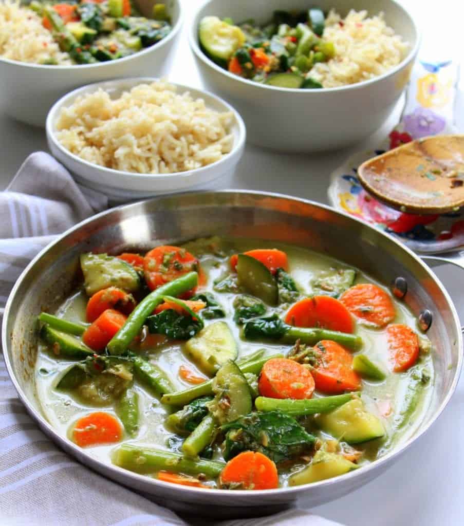 Thai Green Curry with Vegetables low FODMAP, gluten free, dairy free