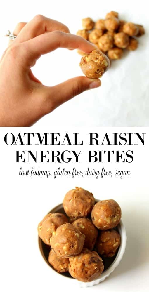 Oatmeal Raisin Energy Bites - Gluten Free, low FODMAP, dairy free