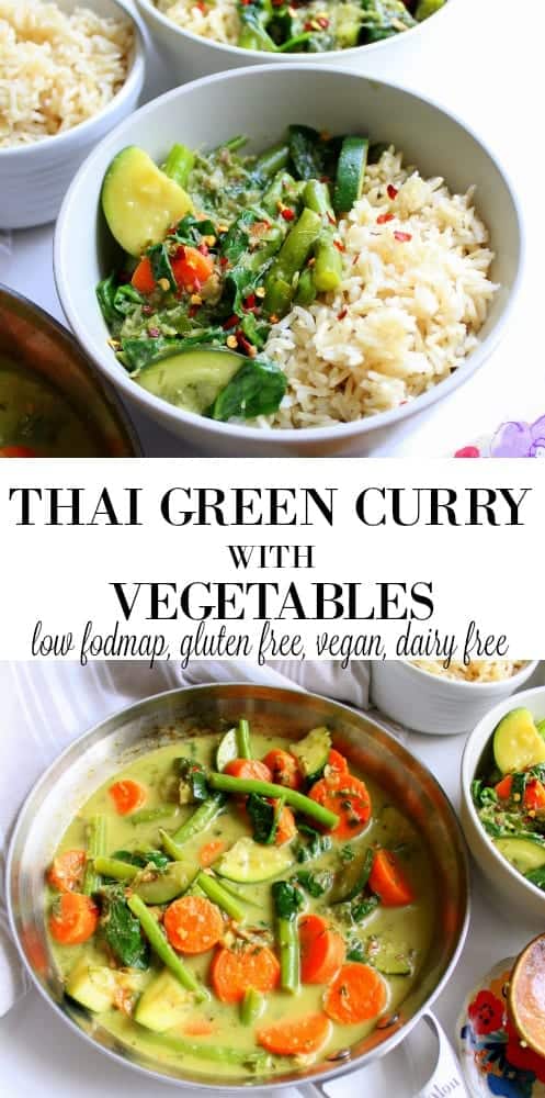 Thai Green Curry with Vegetables low FODMAP, gluten free, dairy free