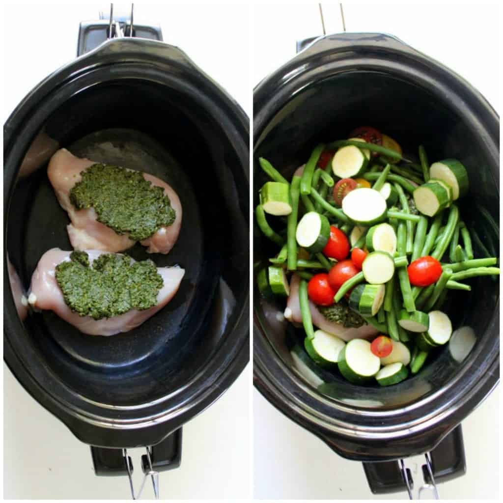 Slow Cooker Pesto Chicken - low FODMAP, dairy free, grain free, paleo, whole 30