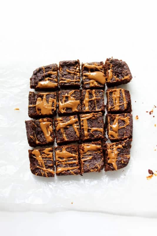 Coffee Flour Peanut Butter Zucchini Brownies - vegan, dairy free, low fodmap