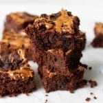 Coffee Flour Peanut Butter Zucchini Brownies - vegan, dairy free, low fodmap