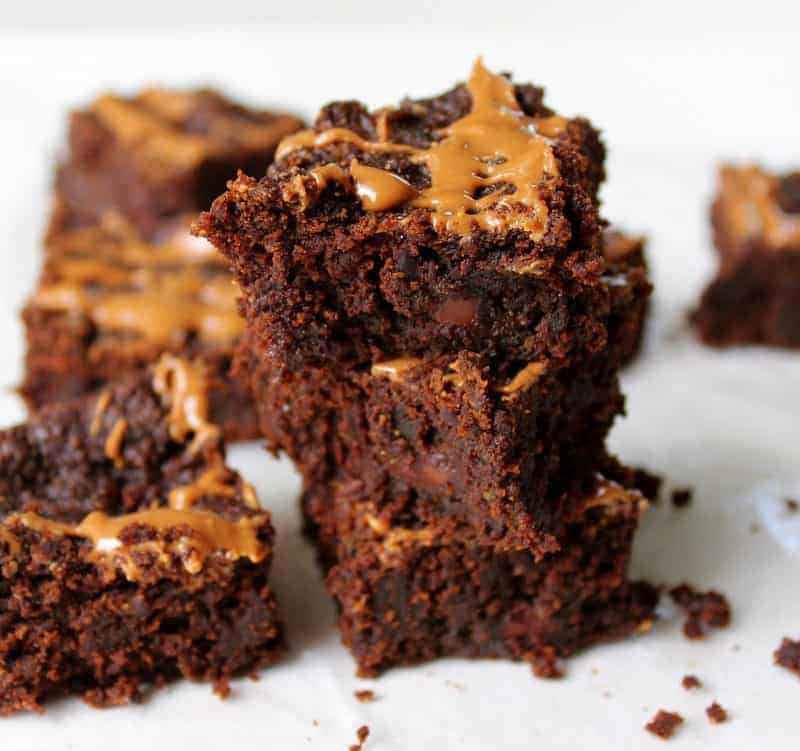 Coffee Flour Peanut Butter Zucchini Brownies - vegan, dairy free, low fodmap