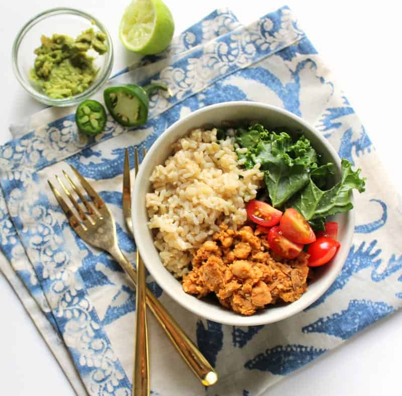 low FODMAP Chickpea Burrito Bowl - gluten free, grain free, dairy free, vegan, vegetarian