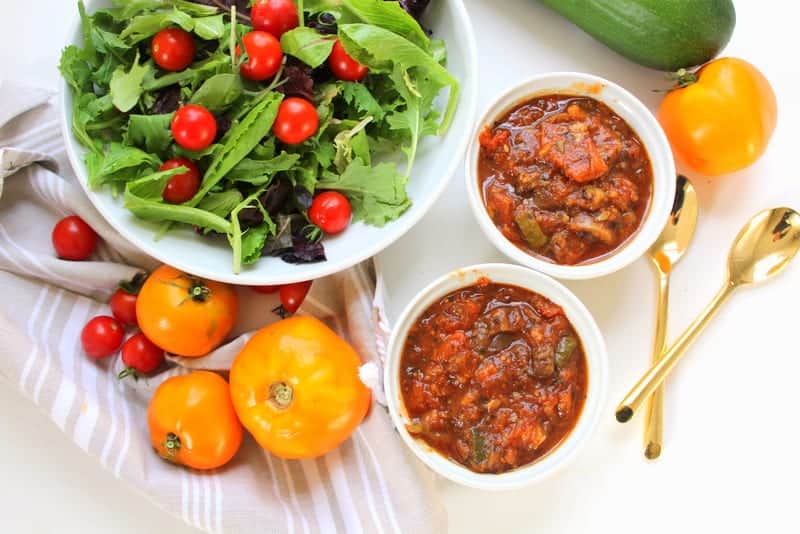 Slow Cooker Ratatouille - low FODMAP, gluten free, grain free, dairy free, vegan, whole 30