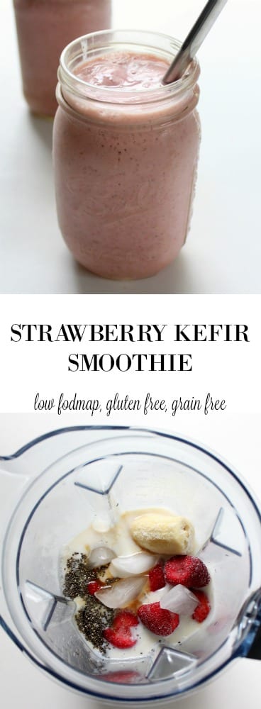 low FODMAP Strawberry Kefir Smoothie - gluten free, grain free