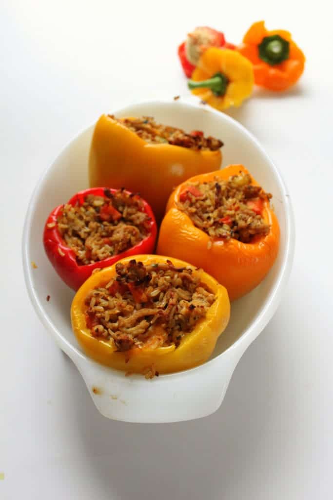 Stuffed Peppers - low FODMAP, gluten free, dairy free