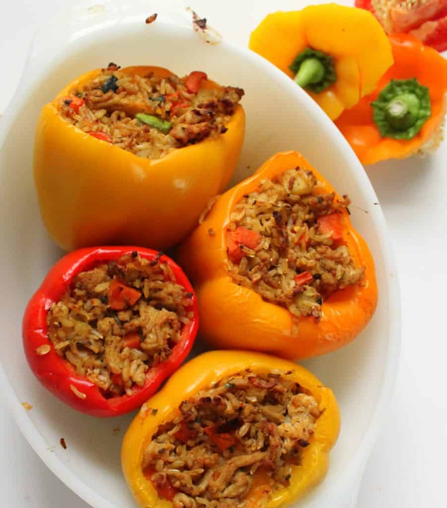 Stuffed Peppers - low FODMAP, gluten free, dairy free