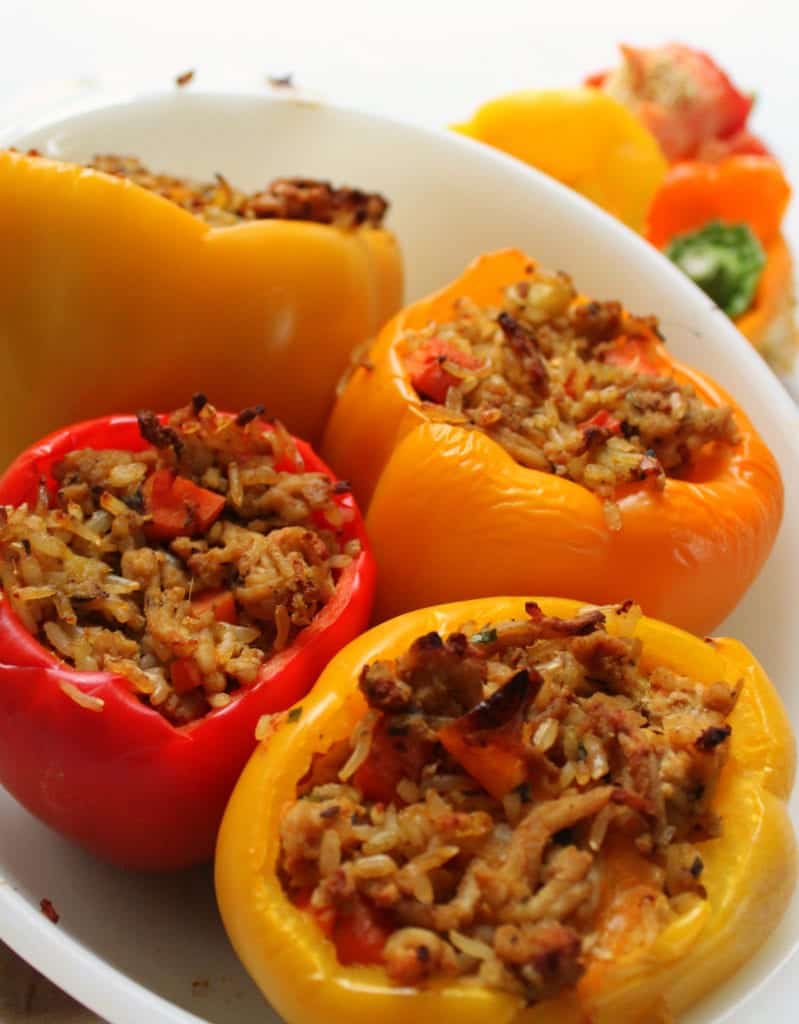 Stuffed Peppers - low FODMAP, gluten free, dairy free