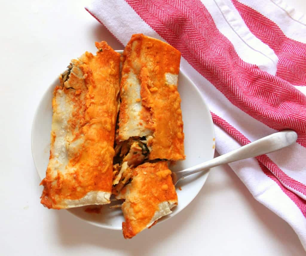 low FODMAP Enchiladas with Pumpkin and Spinach - low fodmap, gluten free