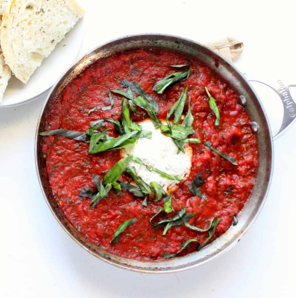 Baked Ricotta and Marinara Appetizer - low FODMAP, gluten free, dairy free, vegan