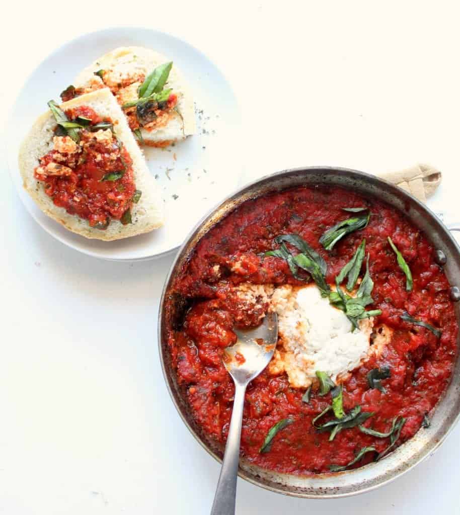 Baked Ricotta and Marinara Appetizer - low FODMAP, gluten free, dairy free, vegan