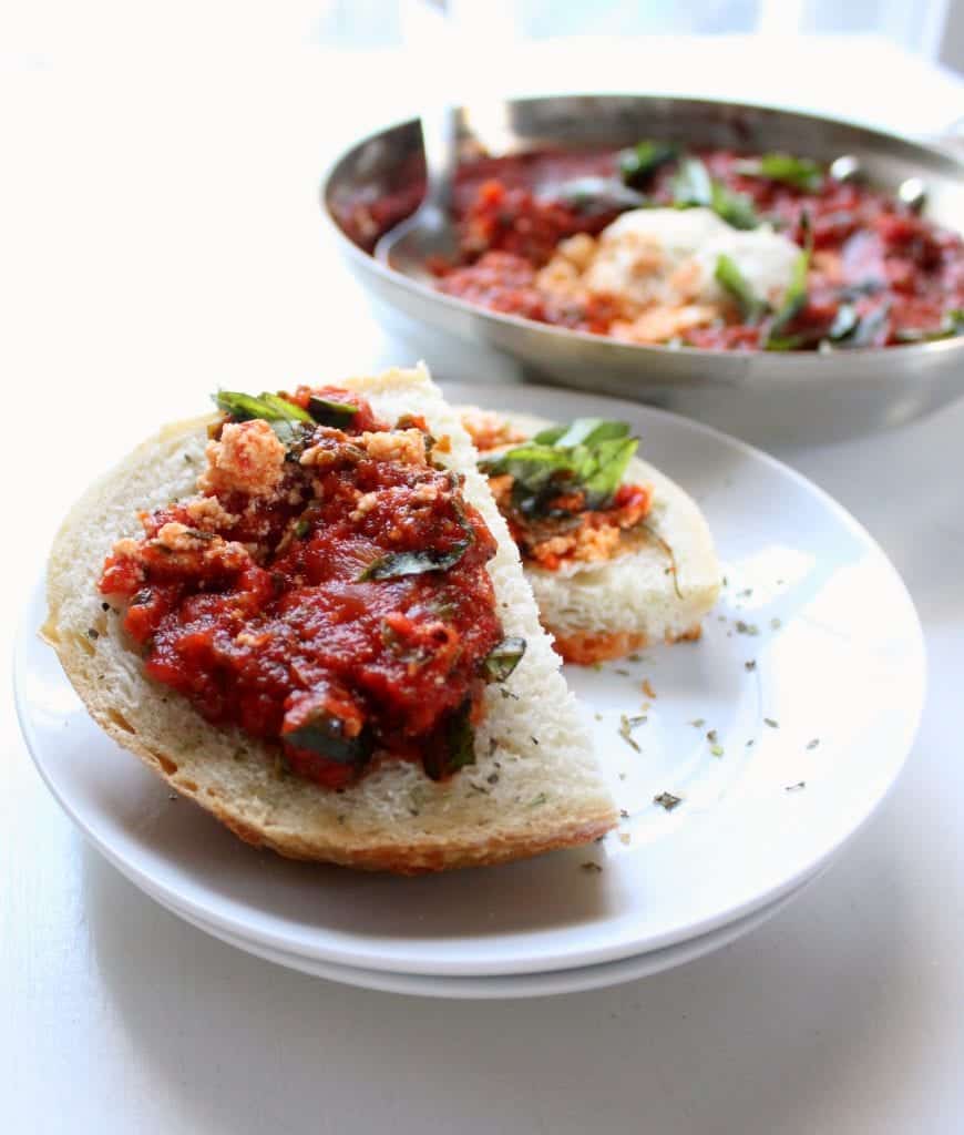 Baked Ricotta and Marinara Appetizer - low FODMAP, gluten free, dairy free, vegan